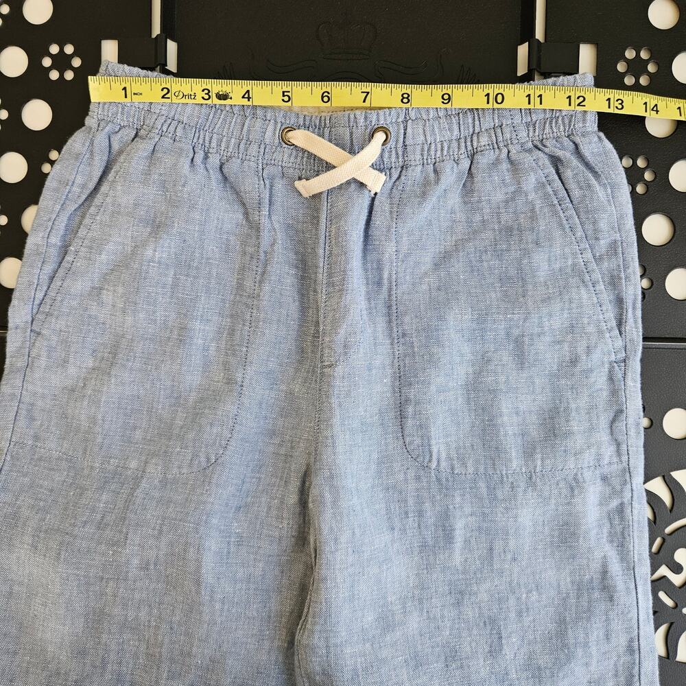 Crewcuts Blue Linen Wideleg Drawstring Pants‎ | Youth Kid's 12 - Picture 9 of 14